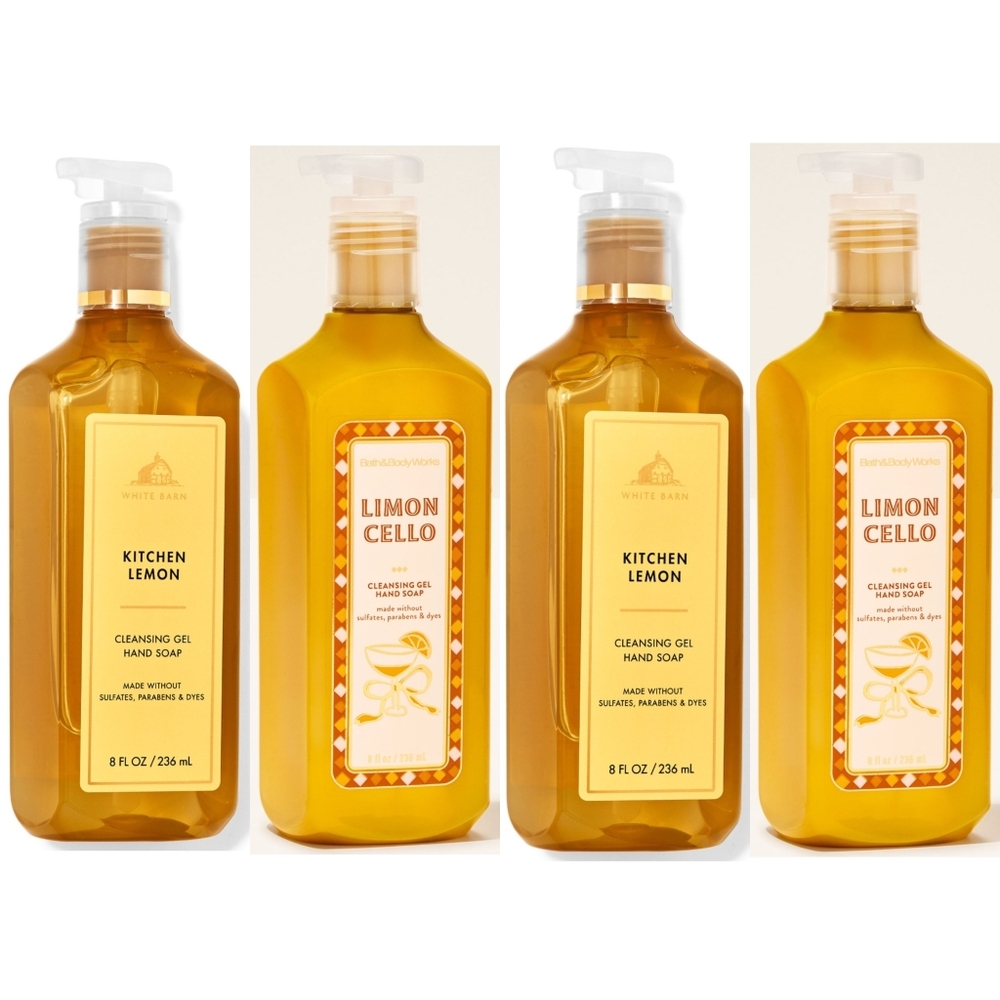 Bath Body Works Kitchen Lemon & Limoncello Cleansing Gel Hand Soap Set of 4 NEW